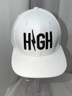 HIGH Black & White Lightning Bolt Snapback Hat Cap O/S